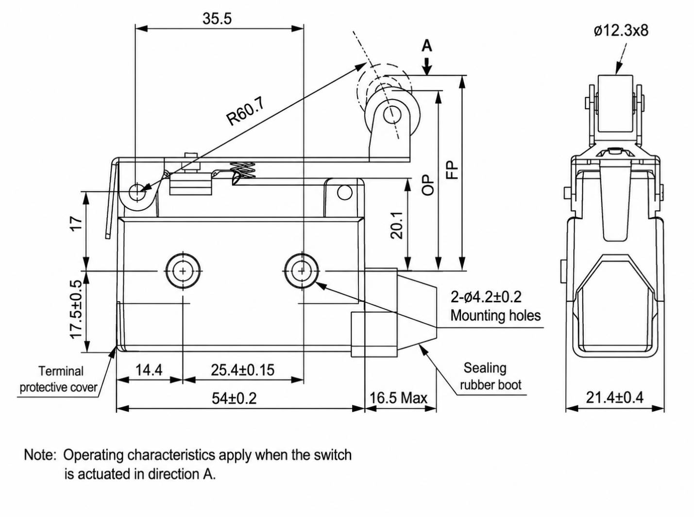 AZ-7121 Installation and Mounting Dimensions Drawing