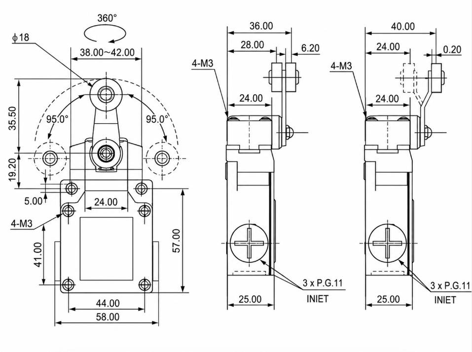 LSA-021 Installation and Mounting Dimensions Drawing