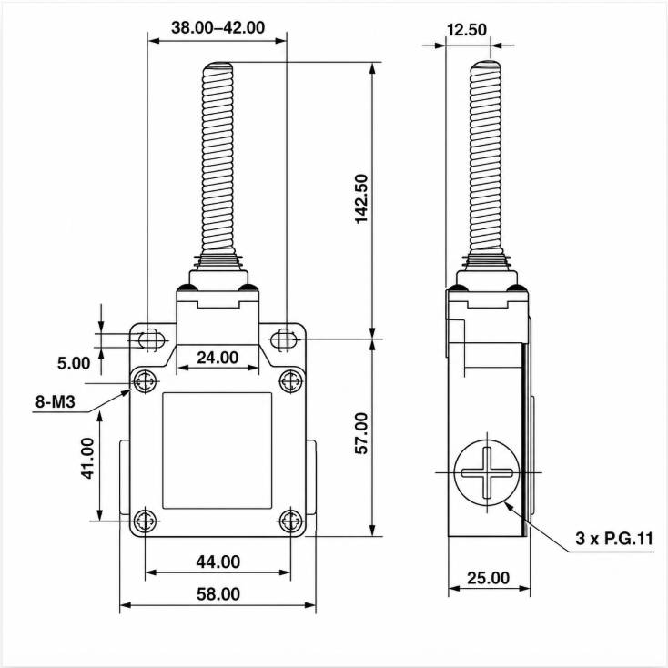 LSA-081 Installation and Mounting Dimensions Drawing