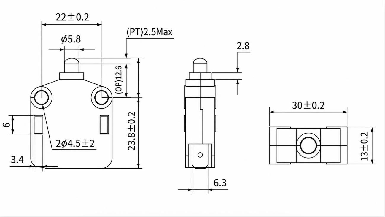 LXW20-11M Outline and Mounting Dimensions Drawing