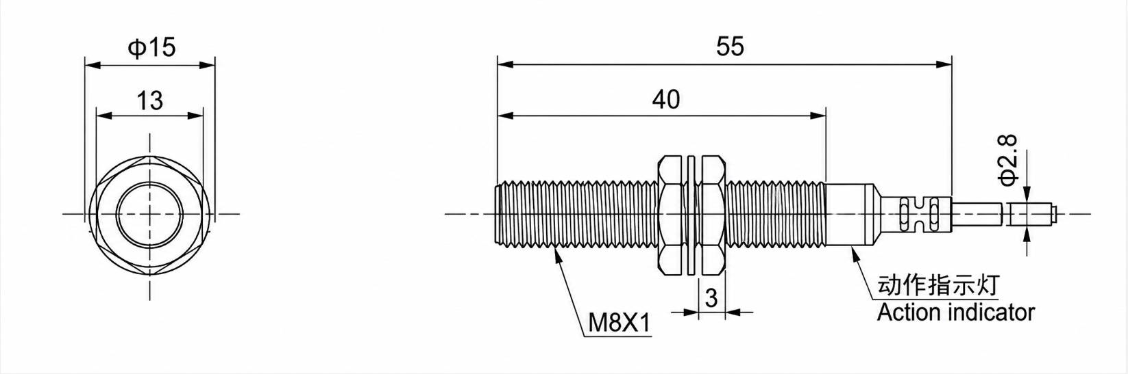 SJY08-01 Outline and Mounting Dimensions Drawing