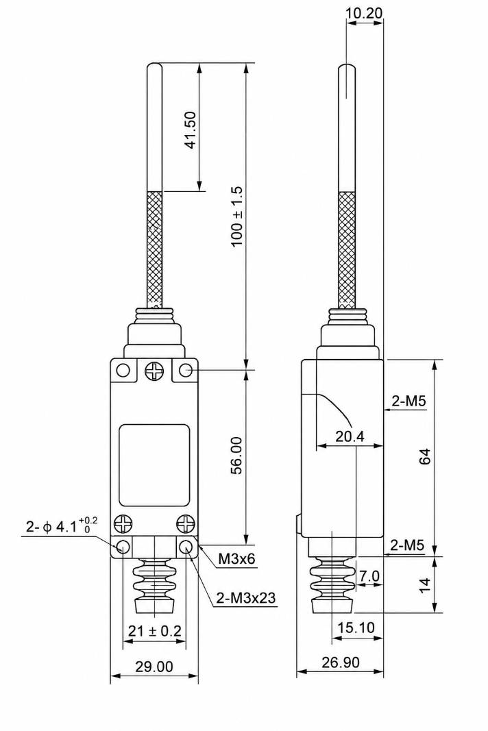 TZ-8168 Installation and Mounting Dimensions Drawing