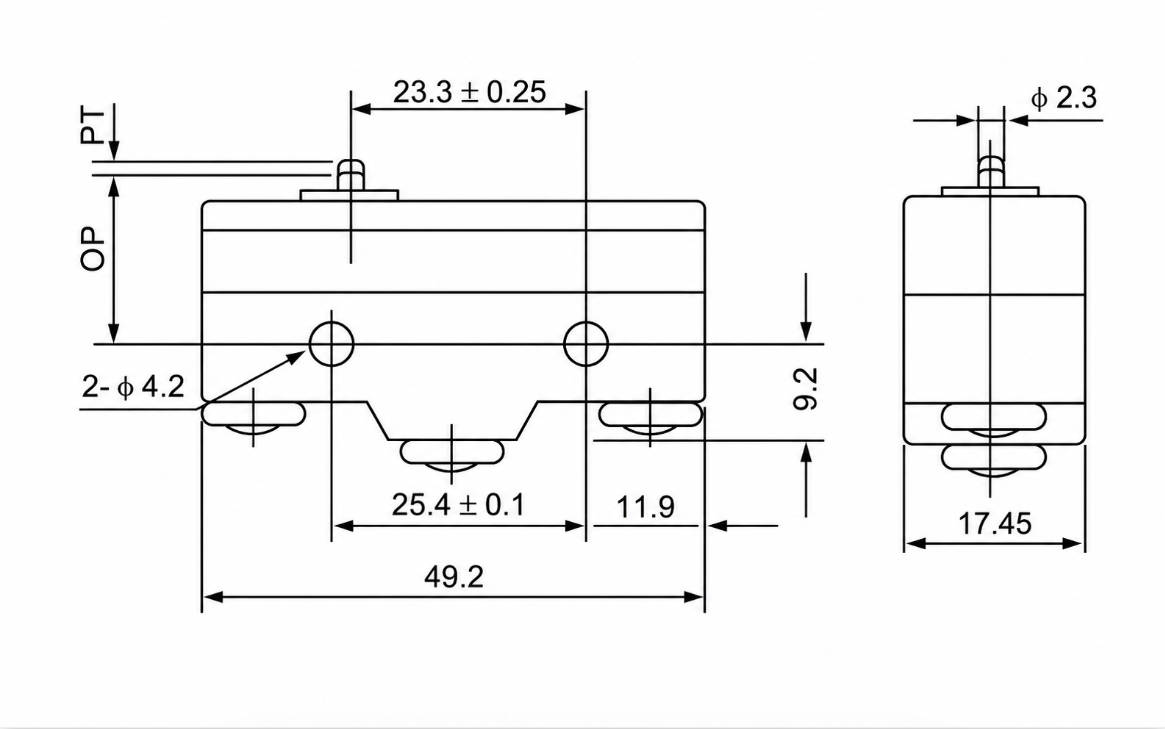 TM-1300 Outline and Mounting Dimensions Drawing
