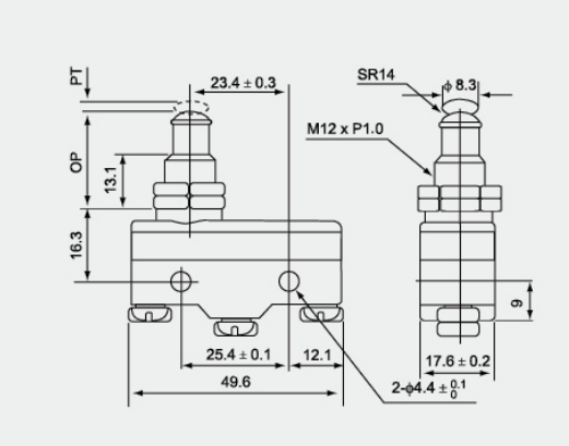 TM-1307 Additional Dimension Drawing