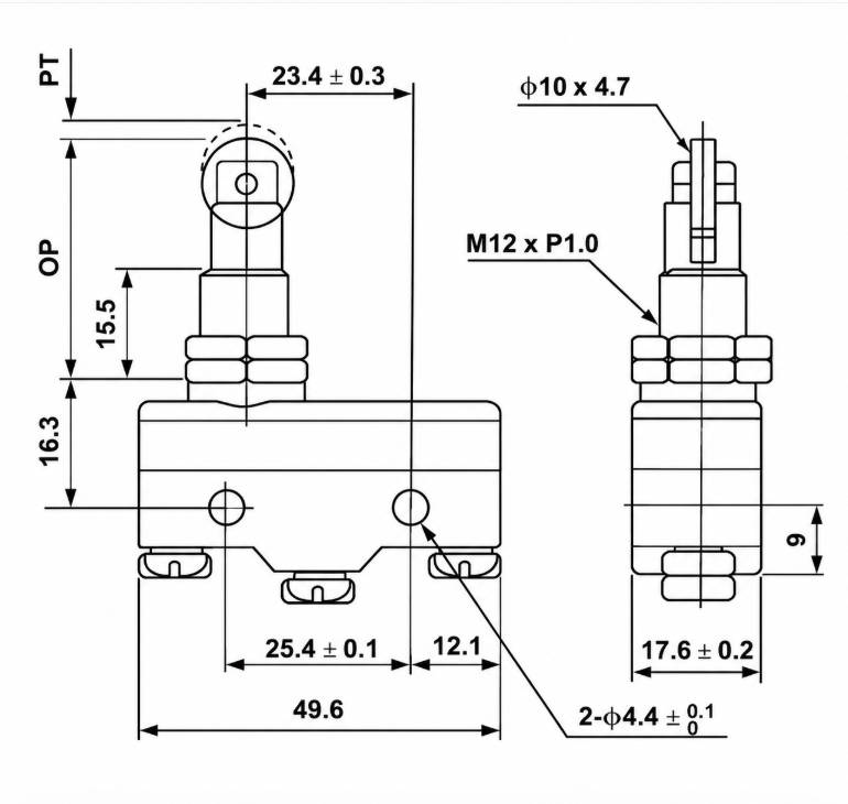 TM-1308XN Outline and Mounting Dimensions Drawing