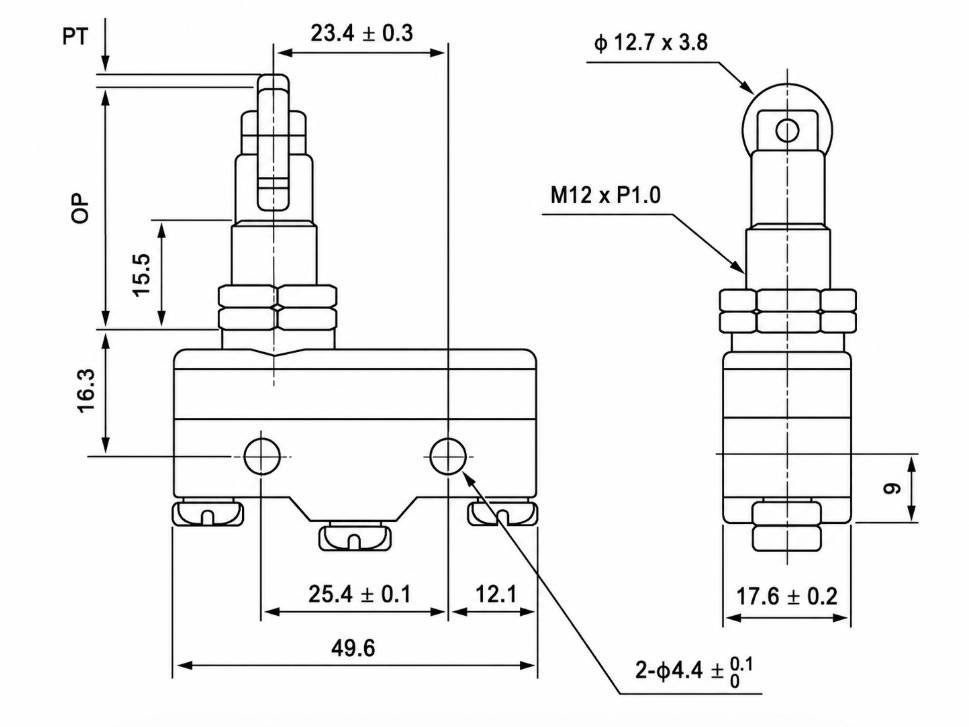 TM-1309 Outline and Mounting Dimensions Drawing