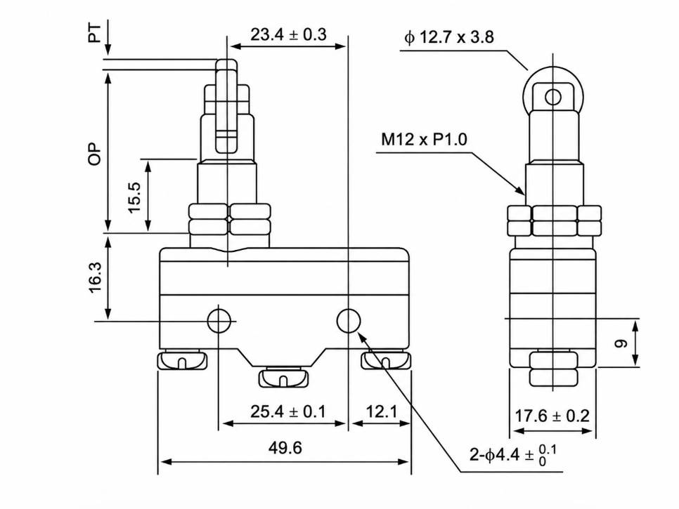 TM-1309N Outline and Mounting Dimensions Drawing