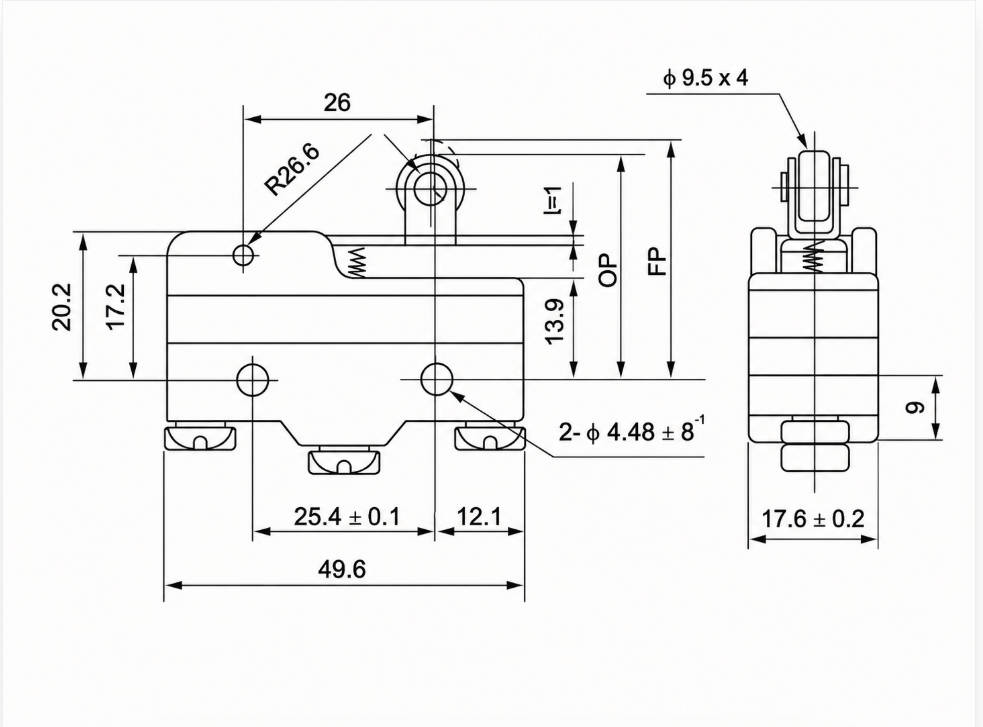 TM-1704 Outline and Mounting Dimensions Drawing