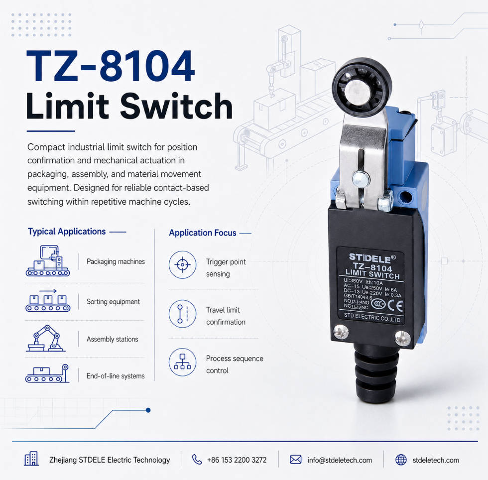 TZ-8104 Vertical Limit Switch Roller Lever Actuator Product Poster
