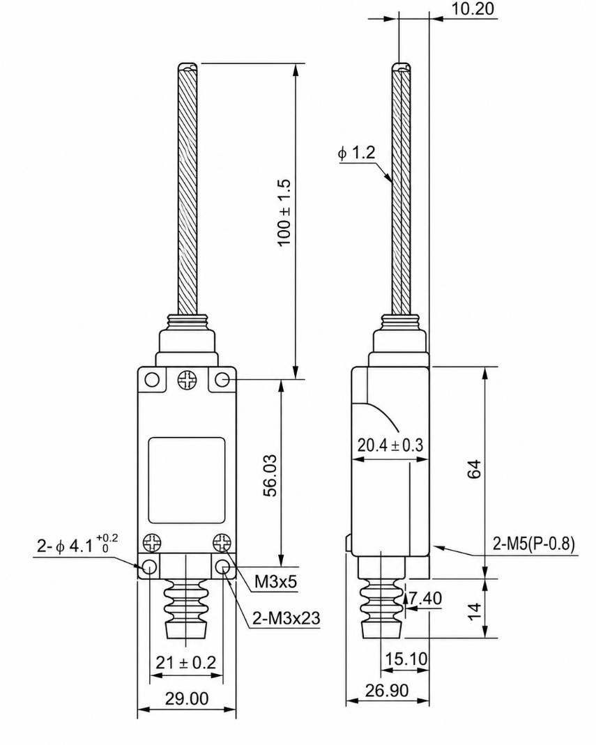 TZ-8167 Installation and Mounting Dimensions Drawing