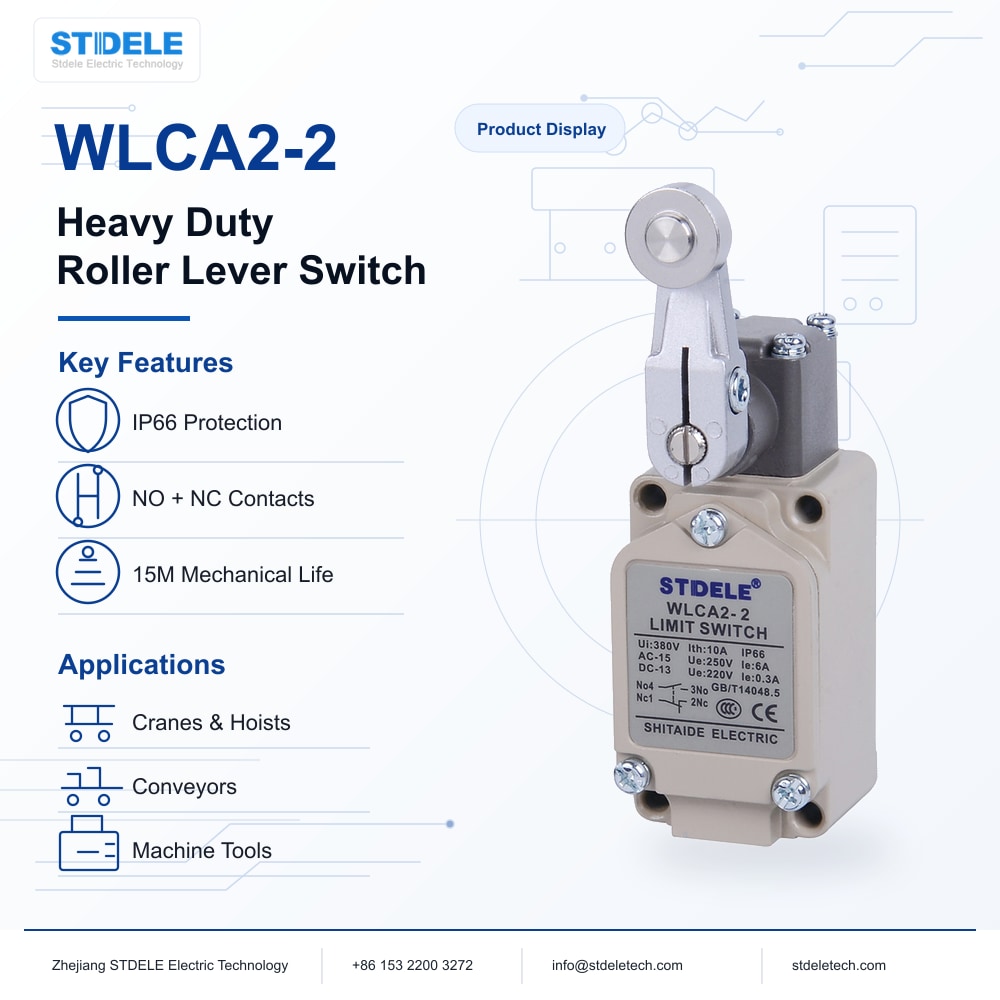 WLCA2-2 Heavy Duty Roller Lever Limit Switch Product Poster